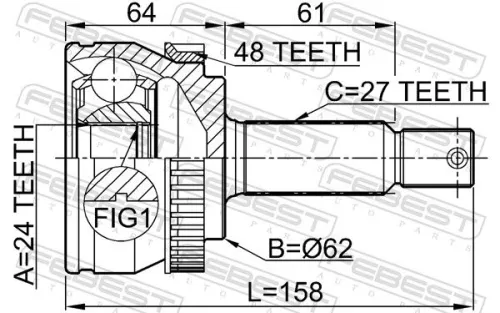 FEBEST Joint Kit, drive shaft (2210-NSP20A48)