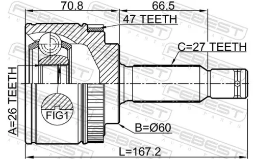 FEBEST Joint Kit, drive shaft (2210-OPIA47)