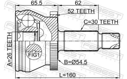 FEBEST Joint Kit, drive shaft (2210-SOR15A52)
