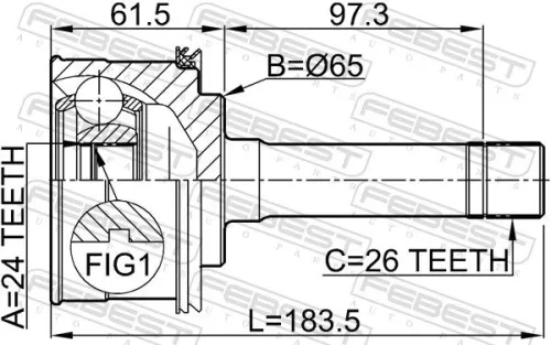 FEBEST Joint Kit, drive shaft (2210-SP)
