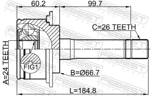 FEBEST Joint Kit, drive shaft (2210-SPM)
