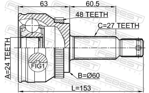 FEBEST Joint Kit, drive shaft (2210-SPRA48)