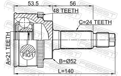 FEBEST Joint Kit, drive shaft (2210-TAATA48)