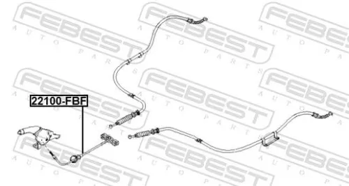 FEBEST Cable Pull, parking brake (22100-FBF)