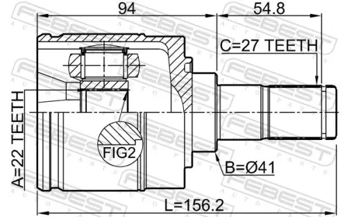FEBEST Joint Kit, drive shaft (2211-EDLH)