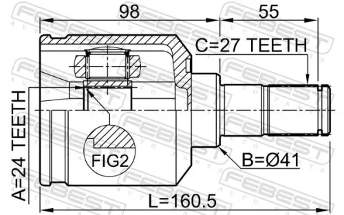FEBEST Joint Kit, drive shaft (2211-NS20LH)
