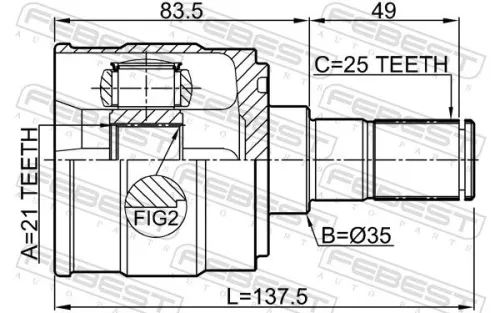 FEBEST Joint Kit, drive shaft (2211-TAAT)