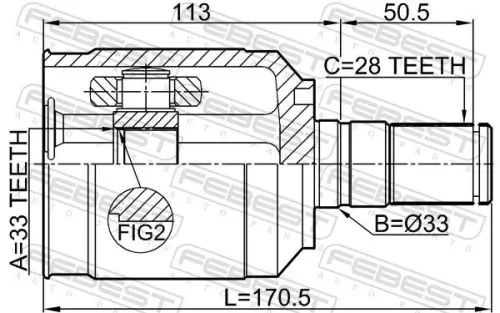 FEBEST Joint Kit, drive shaft (2211-XM12LH)