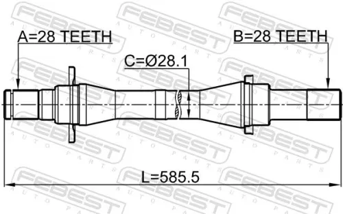 FEBEST Drive Shaft (2212-CARFMCRH)