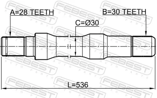 FEBEST Drive Shaft (2212-K2500RH)
