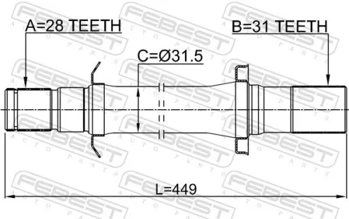 FEBEST Drive Shaft (2212-MQ4RH)
