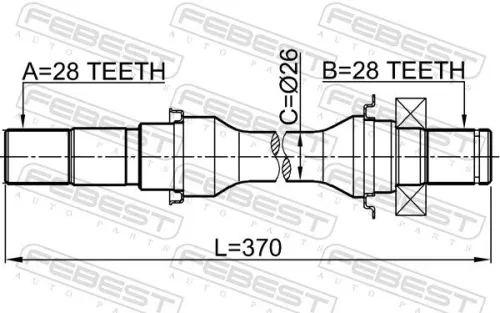 FEBEST Drive Shaft (2212-SED25MT)