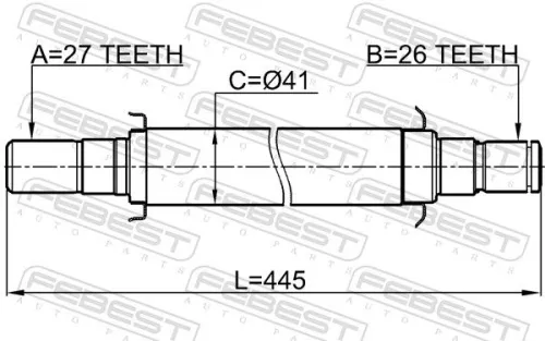 FEBEST Drive Shaft (2212-SP2WDAT)