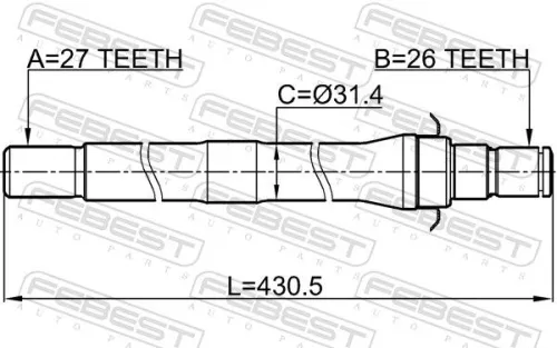 FEBEST Drive Shaft (2212-SP4WDAT)