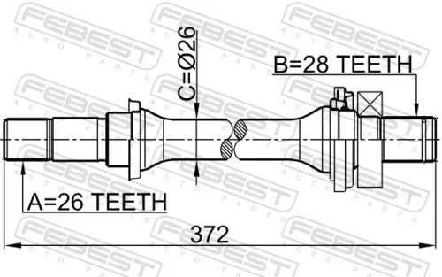 FEBEST Drive Shaft (2212-SPAMT)