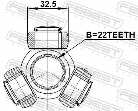 FEBEST Spider Assembly, drive shaft (2216-CER)