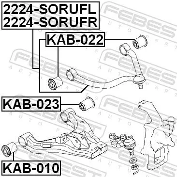 FEBEST Control/Trailing Arm, wheel suspension (2224-SORUFR)