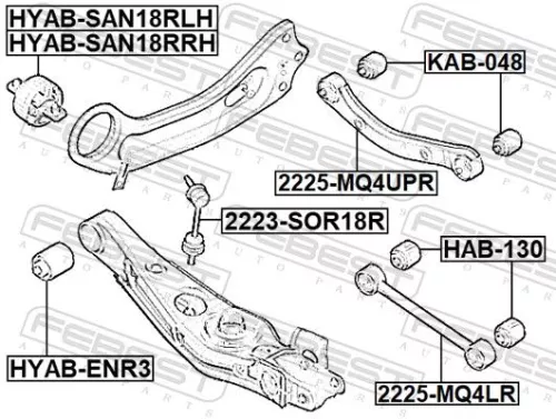 FEBEST Control/Trailing Arm, wheel suspension (2225-MQ4LR)