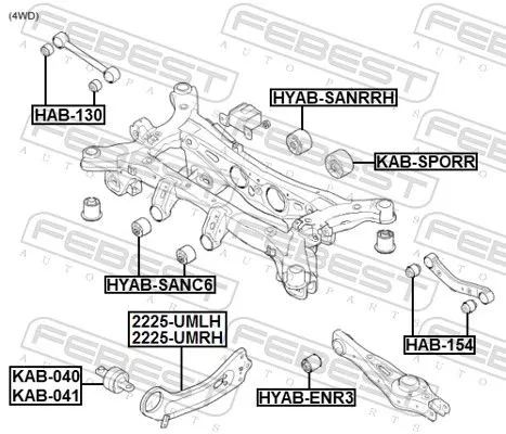 FEBEST Control/Trailing Arm, wheel suspension (2225-UMLH)