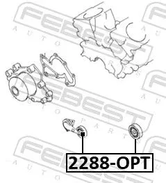 FEBEST Deflection/Guide Pulley, V-ribbed belt (2288-OPT)
