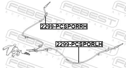 FEBEST Cable Pull, parking brake (2299-PCSPORRH)