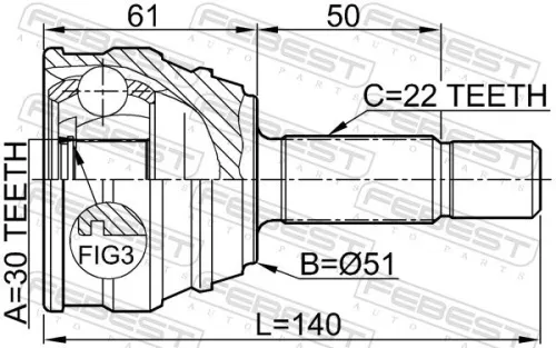 FEBEST Joint Kit, drive shaft (2310-011)