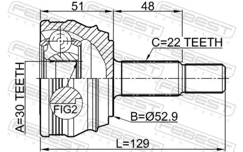 FEBEST Joint Kit, drive shaft (2310-037)