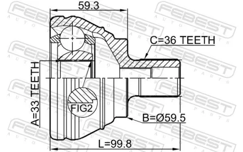 FEBEST Joint Kit, drive shaft (2310-EOS)
