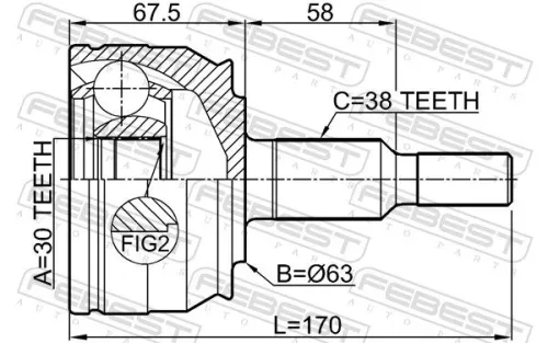 FEBEST Joint Kit, drive shaft (2310-T6)