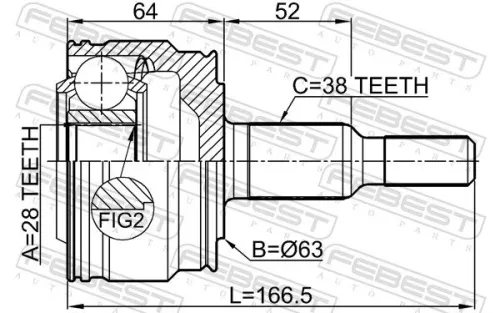 FEBEST Joint Kit, drive shaft (2310-TOUARR)