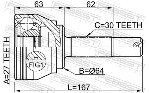 FEBEST Joint Kit, drive shaft (2310-TOUR)
