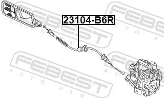 FEBEST Cable Pull, door release (23104-B6R)