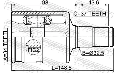 FEBEST Joint Kit, drive shaft (2311-5N1LH)
