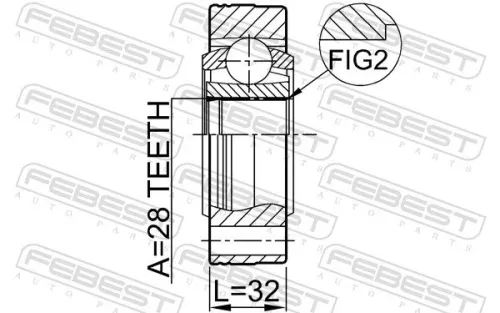 FEBEST Joint Kit, drive shaft (2311-8103)