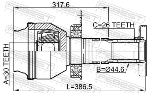 FEBEST Joint Kit, drive shaft (2311-T5MT6RH)