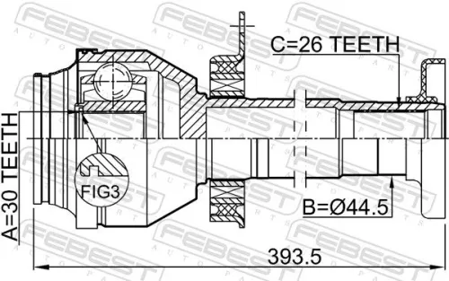 FEBEST Joint Kit, drive shaft (2311-T5MTRH)