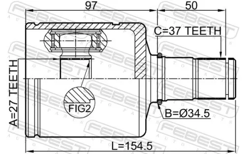 FEBEST Joint Kit, drive shaft (2311-T6ATLH)