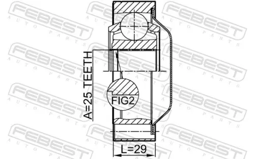 FEBEST Joint, propshaft (2311-TOUARFSHA)
