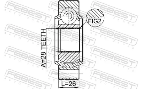 FEBEST Joint Kit, drive shaft (2311-TR5RR)