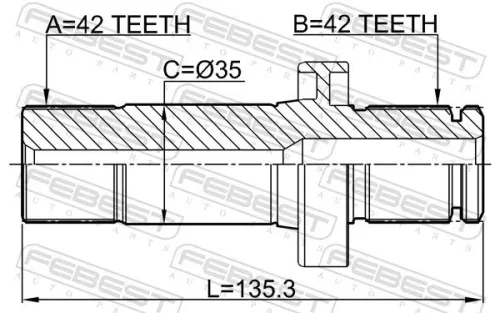 FEBEST Drive Shaft (2312-TRT5LH)