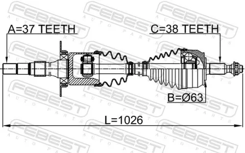 FEBEST Drive Shaft (2314-7ERH)