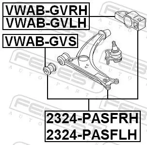 FEBEST Control/Trailing Arm, wheel suspension (2324-PASFLH)