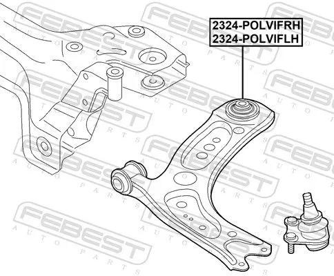 FEBEST Control/Trailing Arm, wheel suspension (2324-POLVIFLH)