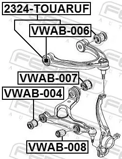 FEBEST Control/Trailing Arm, wheel suspension (2324-TOUARUF)