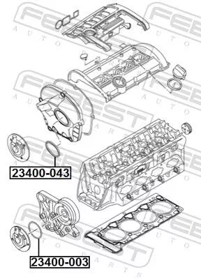 FEBEST Gasket, timing case cover (23400-043)