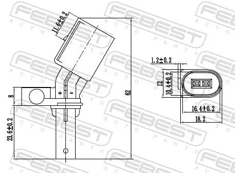 FEBEST Sensor, wheel speed (23606-009)