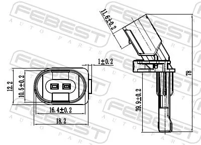 FEBEST Sensor, wheel speed (23606-012)
