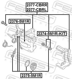 FEBEST Guide Bolt, brake caliper (2374-5M1R-KIT)