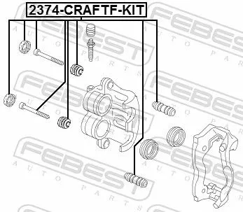 FEBEST Guide Bolt, brake caliper (2374-CRAFTF-KIT)