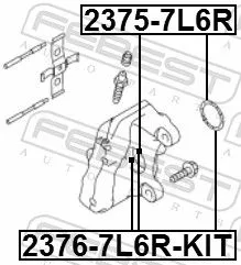 FEBEST Repair Kit, brake caliper (2376-7L6R-KIT)